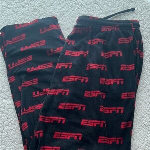 ESPN Men’s Black and Red Pajama Pants XL 40-42
